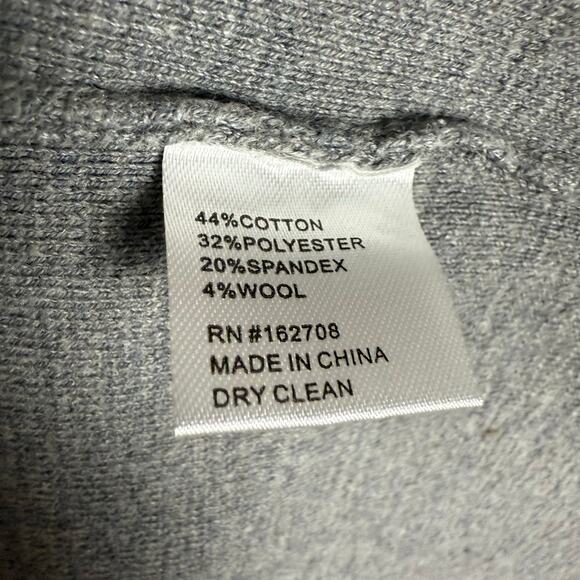 Toccin Gray Knit Tie Front Turtleneck Long Sleeve Sweater Midi Dress Sz M - Picture 15 of 15